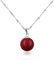 Schöner-SD Silberkette mit Anhänger Perle 12mm groß 925 Silber rhodiniert koralle-rot 45cm
