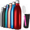 GeeRic Bouteille d'eau en Acier Inoxydable, Bouteille d'eau en Métal à Double Paroi Isolée sous Vide 12 Heures Chaudes et 24 Heures Boissons Froides Bouteilles 750Ml Rouge