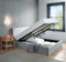 Home Treats Upholstered Ottoman |Velvet Lift Up Small Bed Frame | 4ft Small Double Size Storage Bed (Small Double)