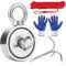 Magnetfischen Set 440KG Doppelseitig Ösenmagnet N52 Starker Magnet Ø67 mm Angelmagnet mit 20 m Seil Handschuhe Suchanker Neodym Magnet für Magnetangeln, Bergung im Fluss