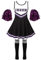Jowowha Mädchen Cheer Leader Cheerleading Kostüm Schulmädchen Uniform Karneval Fasching Party Halloween Kostüm Kleid mit Pompoms Schwarz 134-140