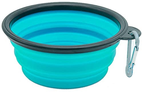 Camping Bowl Collapsible Dish Foldable Travel Portable Pop Up Silicone Hiking Walking Outdoor (Baby Blue)