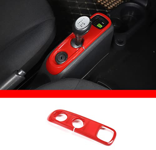 DIYUCAR ABS Kunststoff Schaltwerk Abdeckung für Mercedes-Benz Smart 451 Fortwo 2009–2015 LHD (rot)