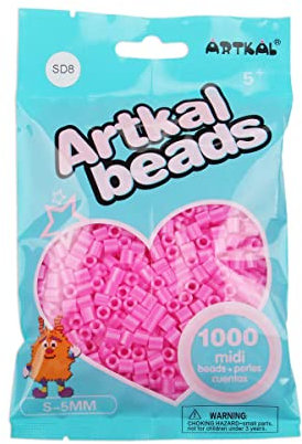 ARTKAL® Midi 5 mm Bügelperlen Beads / 1000 Stück / SD08 Gestreift Pink