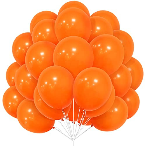 Orange Luftballons Set, 30 Stück Ballon 12Zoll Matte Orange Latex Ballons mit Band für Mädchen Jungen Orange Thema Geburtstag Party Hochzeit Baby Dusche Halloween Karneval Veranstaltungen Dekorationen