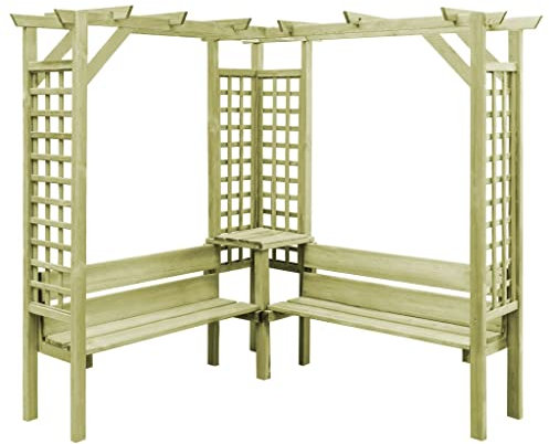 Home Products-Eck-Pergola mit Bank, imprägniert aus Kiefernholz
