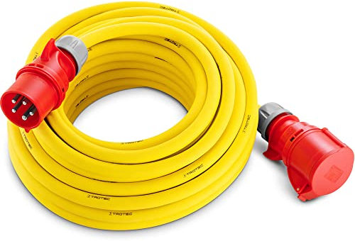 TROTEC Profi-Verlängerungskabel 20 m / 400 V / 6 mm² Zubehör Verlängerung Stromkabel Schutzart IP44 Kupplungsgehäuse mit integriertem Verschlussdeckel