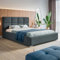 MOTIVENA Luna Bett 200x200, Polsterbett 200x200, mit Bettkasten, mit Stauraum, mit Lattenrost, mit Kopfteil, ohne Matratze, Samt, Grau (Anthrazit)
