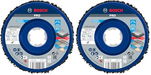 Bosch Accessories Reinigungsscheibe X-LOCK Cleaning Disc N377 (Metall und Edelstahl, Ø 125 mm, Zubehör Winkelschleifer), Die Verpackung kann abweichen (Packung mit 2)