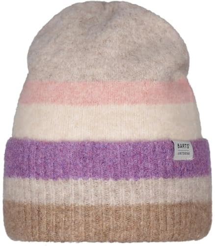 Barts W Simonie Beanie Braun - Weiche gestreifte Damen Mütze, Größe One Size - Farbe Lightbrown