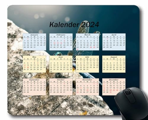 YENDOSTEEN 2024 Kalender Mauspad,Spiel Naht Mousepad, Flecken,Farbflüssigkeit Mauspads für Computer,Laptop,PC,Büro & Zuhause