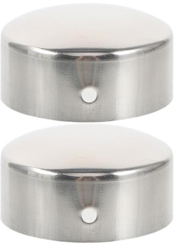 OSALADI 2pcs Round Handrail End Plug Caps for Holes, Stainless Fencing Staircase Steps Hand Rail End Cover Handrail Fittings for Handrail