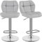 Yaheetech Set 2 Sgabelli Bar Alti Cucina Moderni Design in Similpelle con Schienale Girevole 360° Altezza Regolabile Da Penisola Grigio Chiaro