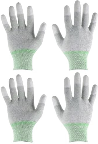 sourcing map 2 Pairs ESD Anti Static Gloves 20cm High Resistance Carbon Fiber Computer Gloves for PC Computer Electronics Installation and Repair(Medium), Green