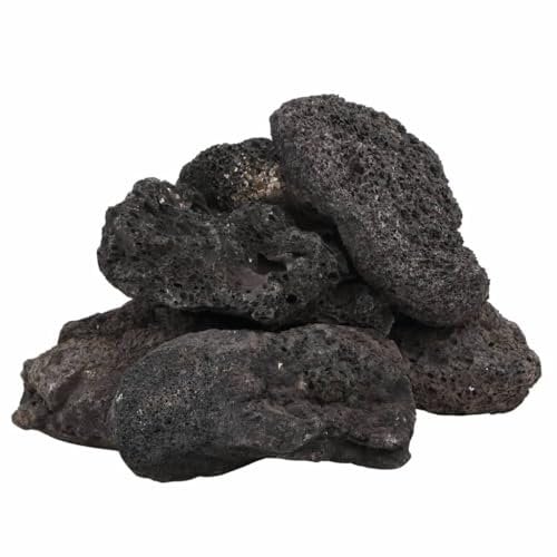 vidaXL Lavagranulat, Lavastein Biologische Filter, Multifunktional Lavamulch für Aquarium Landschaftsbau, Vulkangestein Garten Deko Steine, Schwarz 10 kg 10-30 cm