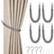 HOTUT Vorhang Raffhalter, 4 Stück Curtain Rope Buckle, Handgestrickte Vorhang-Raffhalter, Vorhangbinder, Gardinen Raffhalter für Haus Office, Wohnzimmer, Schlafzimmer-Grau