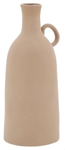 AUBRY GASPARD - Vase en Céramique Terracotta avec Poignée - Jarre Teintée - Ø 13 cm, Hauteur 32 cm - Idéal pour Pampas, Roseaux et Fleurs Séchées - Élégant et Pratique pour Décoration Intérieure