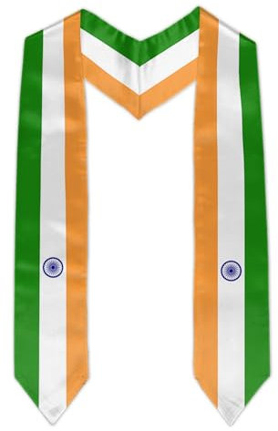 Vcmaluco Schal mit Flagge, Abschluss, Stola, Flagge, Schulabschluss, Geschenk, Indien-Flagge, Einheitsgröße