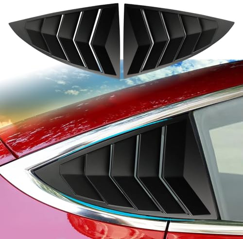 XTnueotr for Tesla Model 3 Rear Side Window Cover Louver Sport Style, for Tesla Model 3 2021-2024 Exterior Decoration Accessories (Model 3-Matt Black)