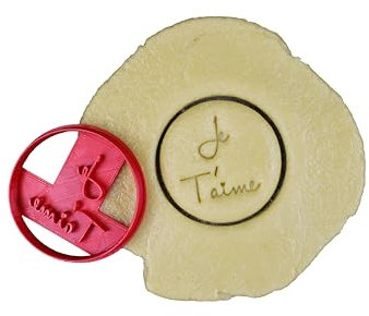 3DKOUPE - Emporte-pièce rond - Je t'aime - Couleur au choix - Conçu et fabriqué en France