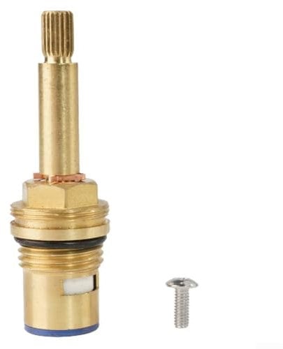 Copper Hot Water Valve Core, Replacement Copper Body Tap Cartridge, Shower Bath Tap Valve Cartridge Water Flow Long Tall Stem Insert 1/2(clockwise)