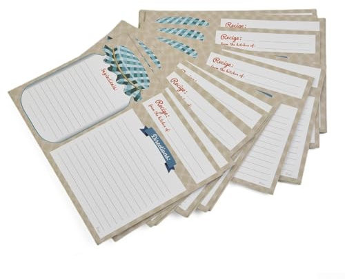 Rezeptkarten-Set, doppelseitig, für bedruckbare Rezepte, 10 x 14 cm, 25 Stück
