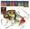 Bub : Grande boîte à épices Masala Dabba de qualité supérieure de 22 cm | 9 pots à épices avec couvercles individuels | Ensemble d'épices Rajah et livre de recettes | Cuillère et couvercles en