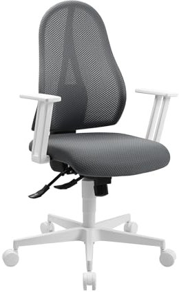 TOPSTAR Open Point SY White Edition, Schreibtischstuhl, ergonomisch, inkl. Armlehnen, Weiẞ grau