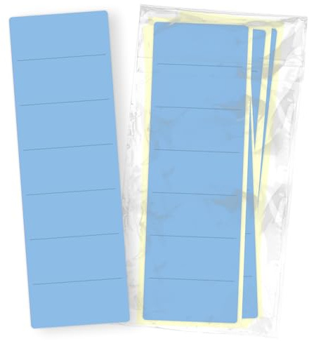 itenga 10x Ordneretiketten BREIT Ordnerrückenschild für BREITE Ordner vollflächig farbig I Ordnerschild selbstklebend aus Haftpapier 6x19cm (hellblau)