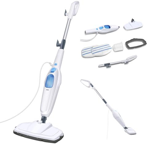 Boden- & Hand Multifunktions Dampfreiniger, 10-in-1, für Teppichfliesen Boden und Polster, entfernt bis zu 99,9% der Bakterien