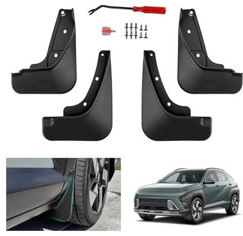 GAFAT Kompatibel mit Hyundai Kona SX2 2024 2025 2026 Schmutzfänger, Kona SX2 EV Hybrid Zubehör Kotflügel Vorne und Hinten, Mud Flaps Spritzschutz Auto ABS Kunststoff, Muss Bohren (4 Stück)