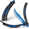 MAJESTY FOREST® CSGO Butterfly Trainer als Kamm (Blue) - Balisong Messer als Trainingsmesser mit E-Book zum Tricks lernen