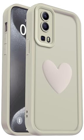 PanXCase Hülle für Vivo Y52 5G / Vivo Y72 5G - Handyhülle 3D Herz Motiv Design Süß Silikonhülle, Kameraschutz Mädchen Stoßfest Kratzfeste Schutzhülle (White)