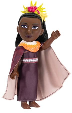 Disney Vaiana 2 Matangi Petite Figur von Jakks Pacific, bewegliche 15 cm große Vaiana Figur mit langem wallendem Haar, charakteristischem Kopfschmuck, auffälliger Halskette und detailreichem Kleid,