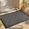 LEKEEPGO Felpudo Entrada Casa 43x75cm, Drenaje Alfombra Exterior Antideslizante, Felpudo Goma Lavables, Tapete Entrada para Balcón, Corredor, Gris