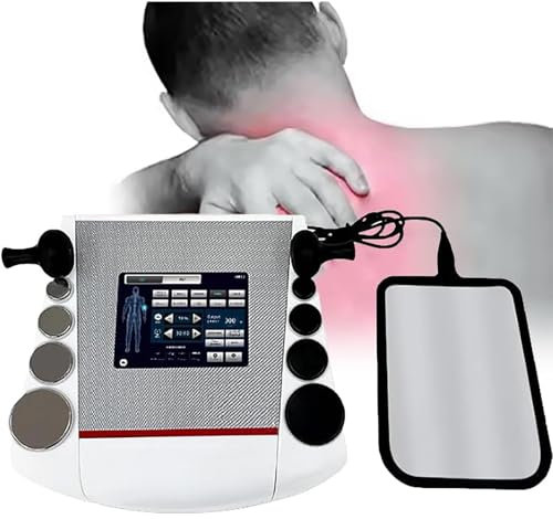 HYYKEJI Therapy Diathermy Machine, Extracorporeal Shock Wave Therapy Machine, 4 Adjustable Modes, 10 Body Parts, with Negative Plate and 8 Working Head, for Body Pain