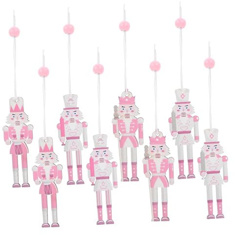 MAGICLULU Hanging Nutcracker Figures Xmas Nutcracker Ornament Christmas Tree Decorations Pink Ornaments