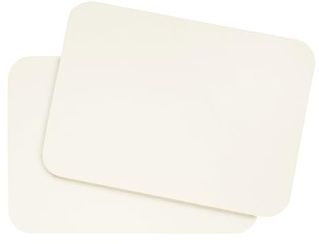 DIN A6 Karten Set Blanko zum Basteln und Selbstgestalten wahlweise mit runden Ecken oder Vintage Kontur 300 g/m² Kraftpapier Graspapier Tonkarton Fotokarton (Elfenbein rund, 25 Karten)