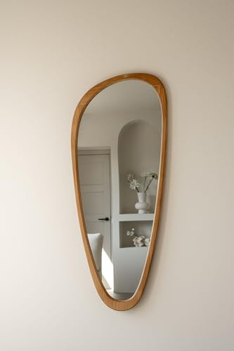 Indore Home – Spiegel – organische Form – asymmetrisch – Wandspiegel – 120 cm – Holz