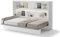 Friderik Bed Concept BC-05 Wandklappbett Horizontal Schrankbett mit Matratze und mit LED-Beleuchtung, 120x200 cm (Weiß)