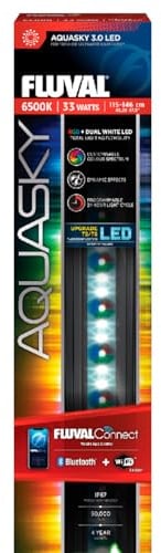 Fluval Aquasky 3.0 LED 33W | Meerwasser Aquariumbeleuchtung 115-146 cm | App-Steuerung, RGB+Weiß-Vollspektrum, 24-Stunden-Lichtzyklus, Wettereffekte, IP67-Schutzklasse, für bepflanzte Aquarien