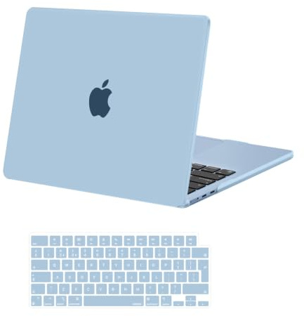 MOSISO Compatible with MacBook Air 13 inch Case M5-M2, Sky Blue | Hard Shell Cover&Keyboard Cover Skin Compatible with MacBook Air 13.6 inch Case 2026-2022 M5 M4 M3 M2 A3449 A3240 A3113 A2681