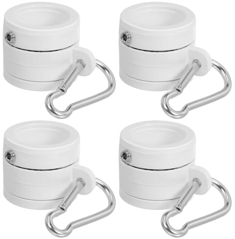 NOLITOY 4pcs Flagpole Mounting Rings with Clip Rotating Flag Holder for Diameter Flag Poles Smooth Rotation for Festivals and Outdoor Use