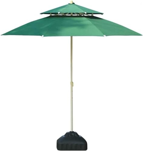 Doppelter Sonnenschirm, Terrassenschirm für Garten, Strand und Pool, UV-/wasserabweisend, rundes Baldachin für ultimativen Sonnenschutz