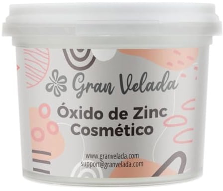 Gran Velada - Zinkoxid Kosmetisch USP 120 cc | Hochreines Zinkoxid Pulver für DIY Kosmetik, Hautberuhigender Mineralstoff, Rohstoff für Windelsalben, Make-up und Puder, Pharmazeutische Sorgfalt