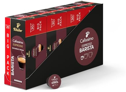 Tchibo Cafissimo Vorratsbox Barista Espresso Kaffeekapseln, 120 Stück - 4 x 30 Kapseln (Espresso, charaktervoll und intensiv)