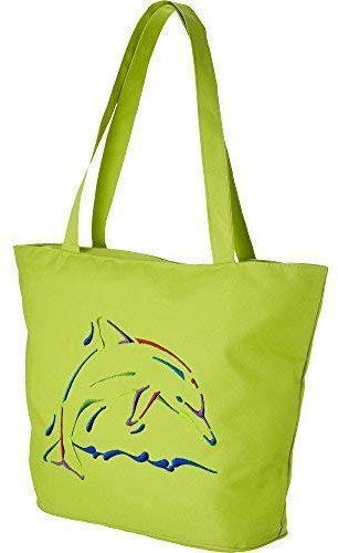 Lifestyle-Tasche mit Einstickung Delfin Delphin 08952 grün designed bye Ticiana Montabri