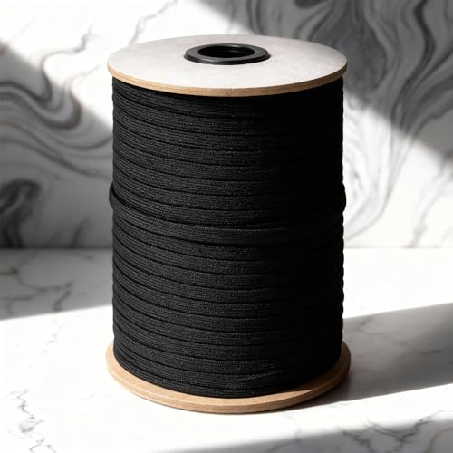 Rotolo di filo elastico nero da cucito, 12 mm x 100 m