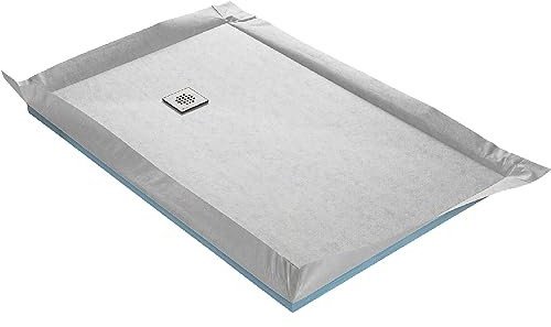 Receveur de douche à carreler ultra plat + natte étanche + siphon ultra plat - 90 x 90 cm x 22 mm