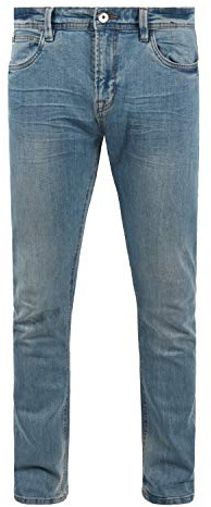 Indicode IDAldersgate Herren Jeans Hose Denim mit Stretch und Destroyed-Look Slim Fit, Größe:34/34, Farbe:Blue Wash (1014)